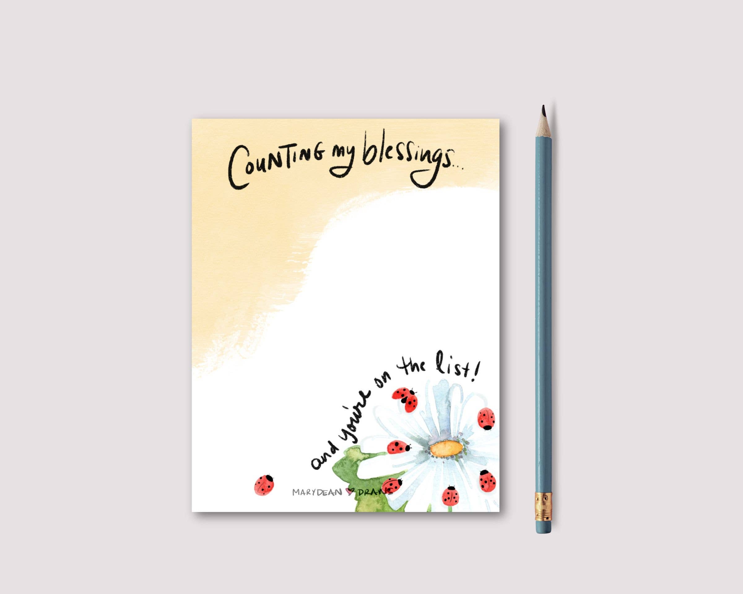 Marydean Draws – Großhandel Notizblöcke – Ermutigender Notizblock „Ich zähle meinen Segen“0
