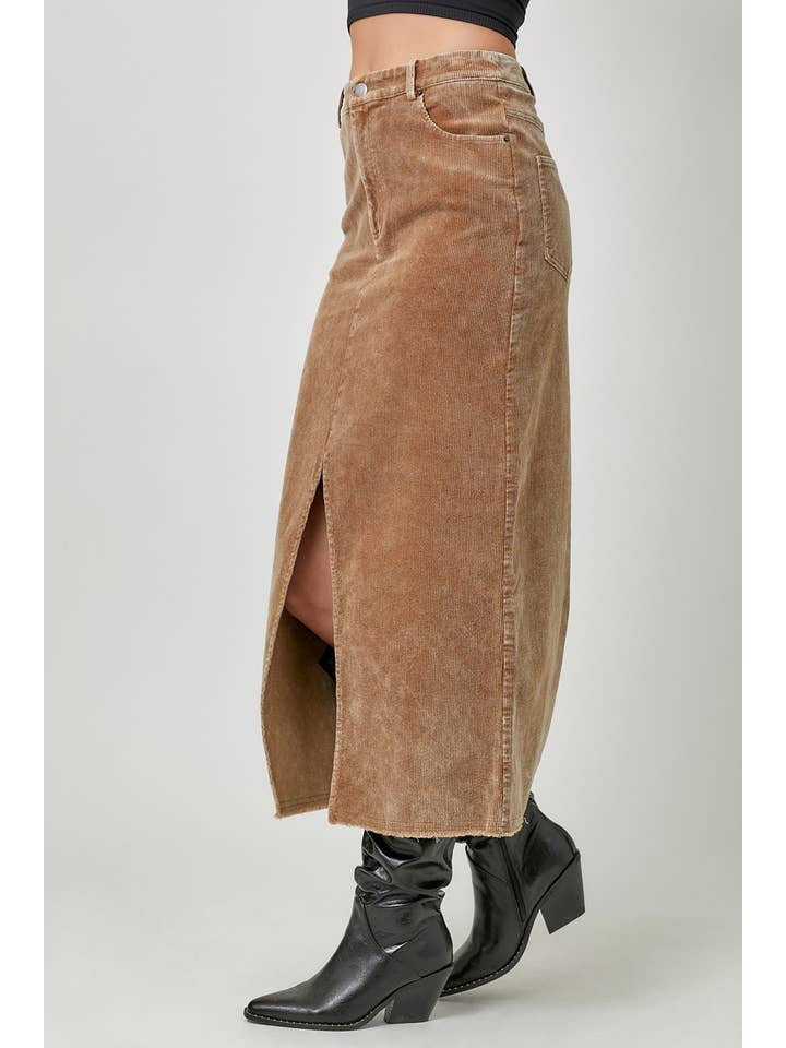 Mystree - Wholesale Skirt - Women's - 60742 Washed Front Slit Corduroy Skirt20