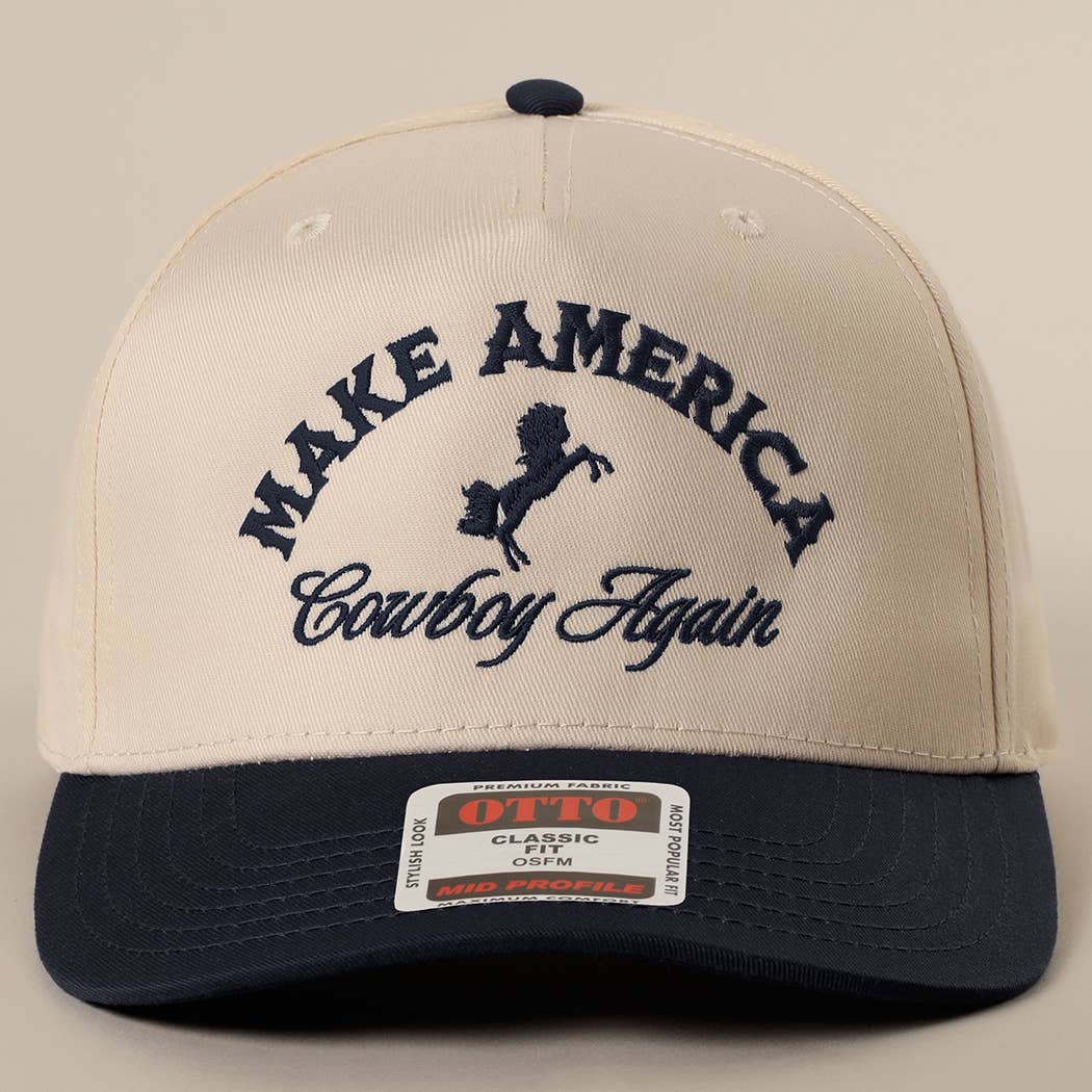 Fashion City - Wholesale Trucker Hat - Unisex - MAKE AMERICA COWBOY AGAIN Embroidered Trucker Hat3