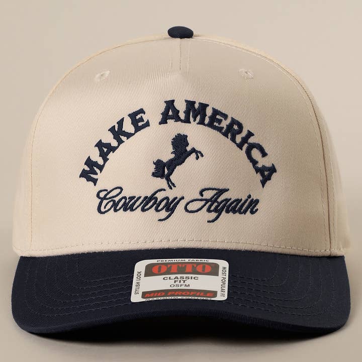 Fashion City - Wholesale Trucker Hat - Unisex - MAKE AMERICA COWBOY AGAIN Embroidered Trucker Hat3