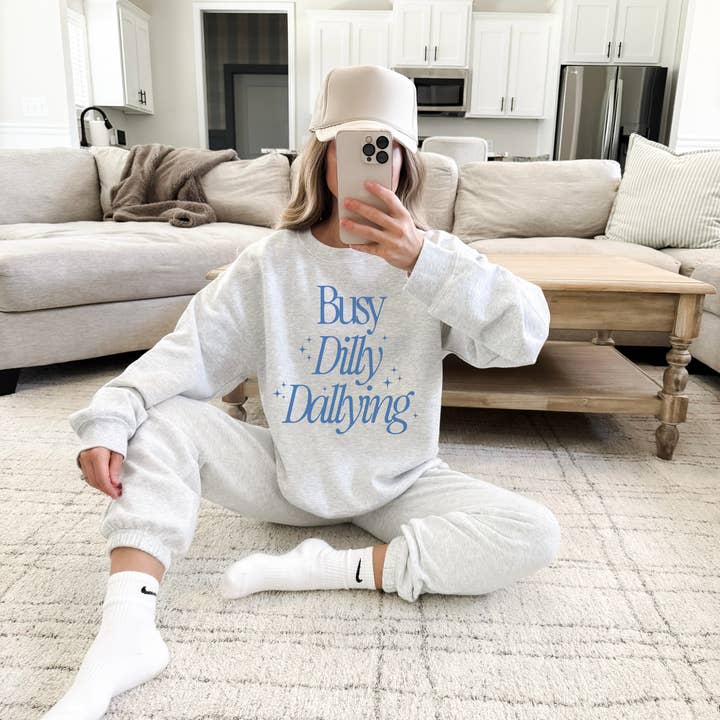 Busy Dilly Dallying Crewneck Sweatshirt for wholesale by Hey Jude Graphic Tees