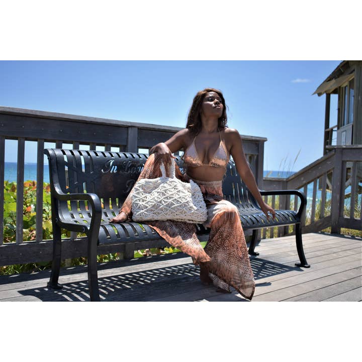 Summer, Boho-Chic Macrame Tote for wholesale by Labeled bohemian