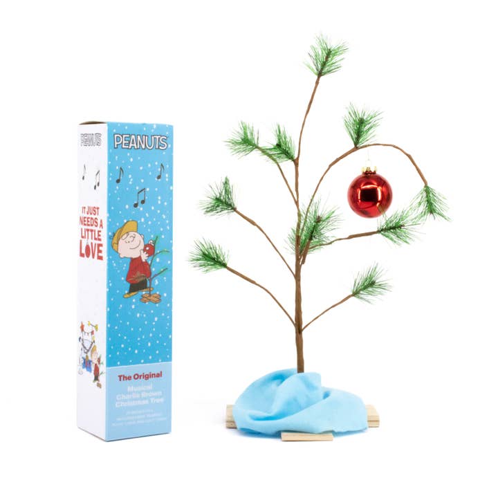 The Gerson Companies - Wholesale Christmas Decoration - Gerson Christmas Peanuts licensed 24IN Musical LONELY TREE