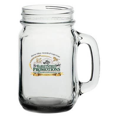 Clear 16 oz. Libbey® Mason Jars with Handles for wholesale on Faire