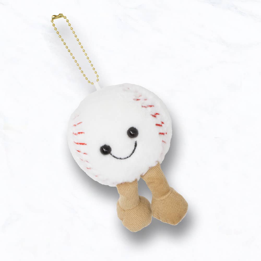 Suzie Q USA – wholesale Keychain – Women's – Smiley Baseball Buddy Plushie Keychain3