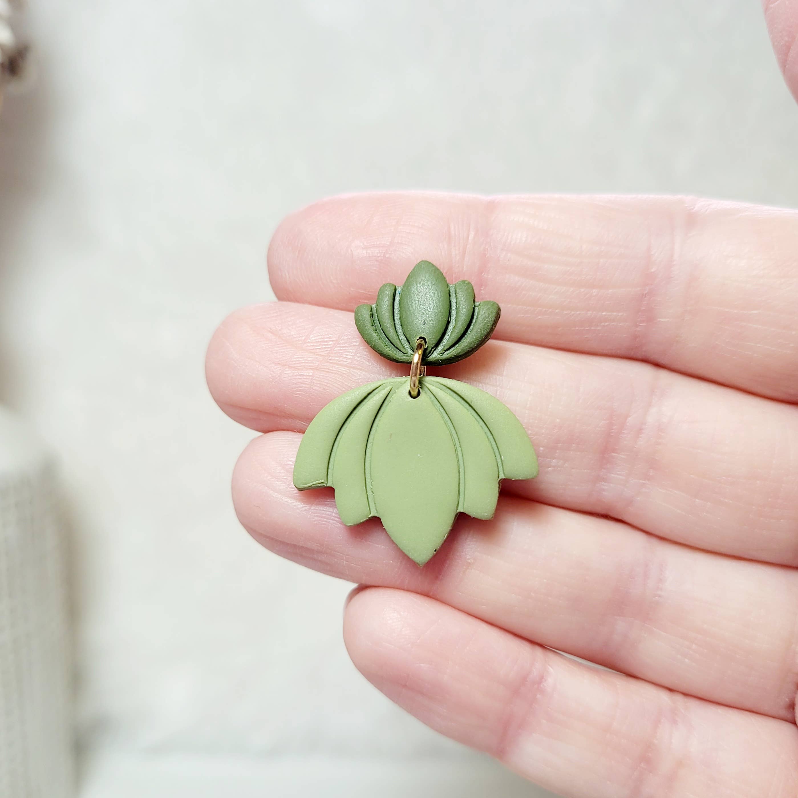 Spiegel Clay - Wholesale Dangle Earrings - Polymer clay double lotus earrings1