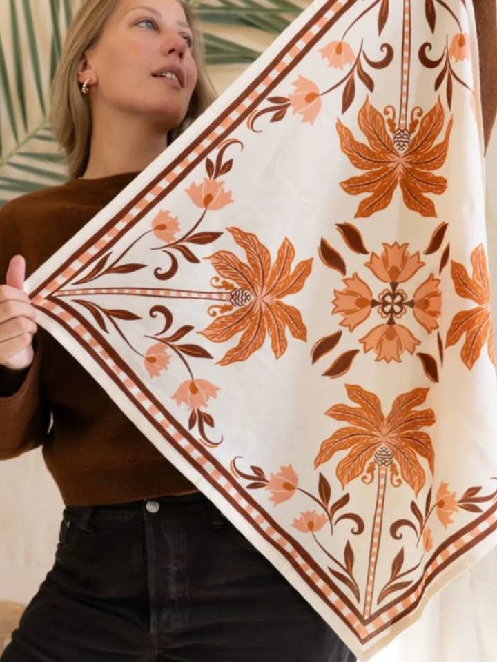 Medium scarf 65x65cm in cotton - Bloom Pani for wholesale by Bindi Atelier