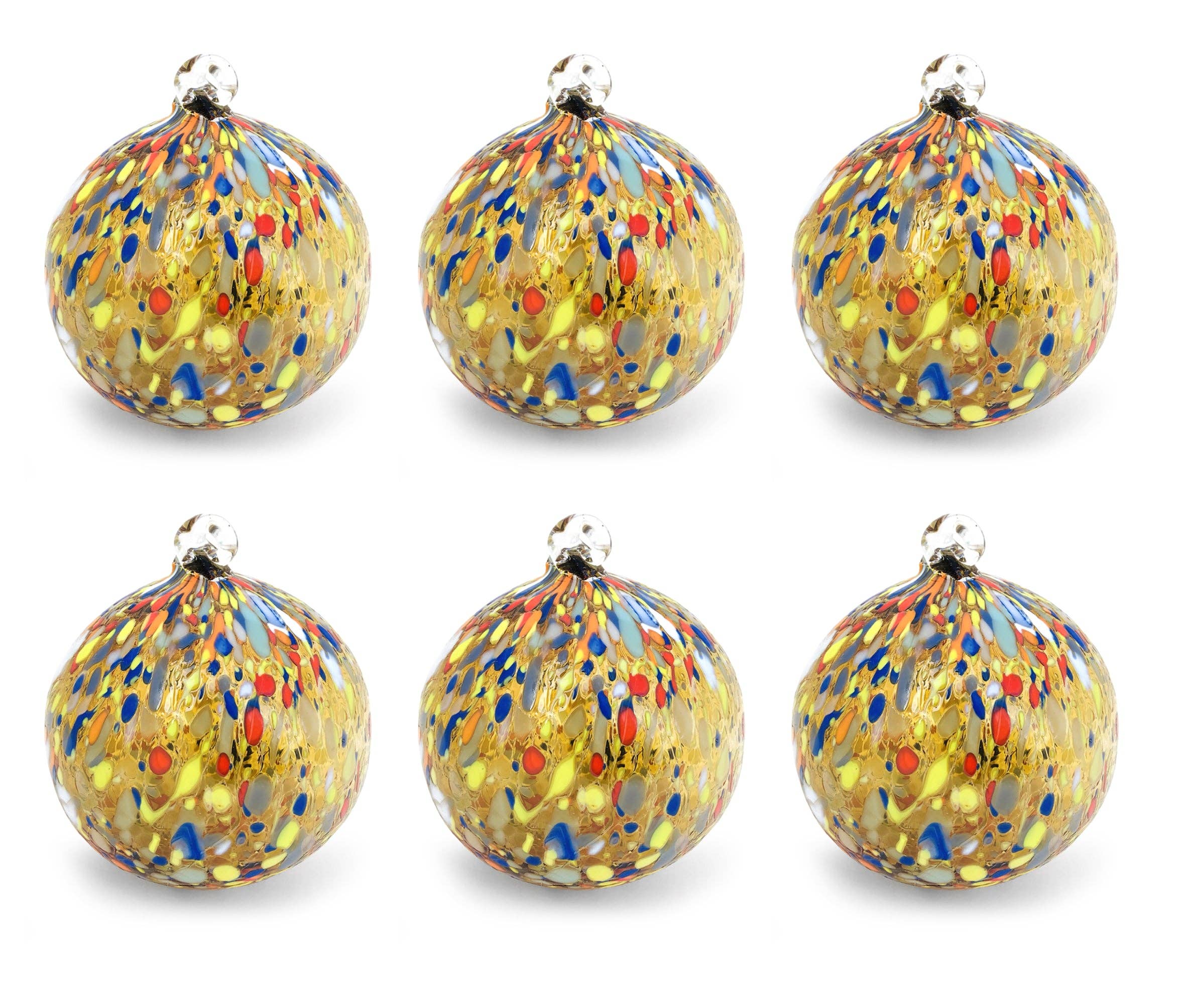 Mazzega Art & Design - Vendita all'ingrosso Set di decorazioni  - Palle di Natale in vetro “I Colori di Murano” confezione 6 palline grandi in vetro soffiato colorate lavorazione artigianale Ornamentali Decorazioni di Natale per Albero di Natale con Anello da Appendere Ø 9 cm.7