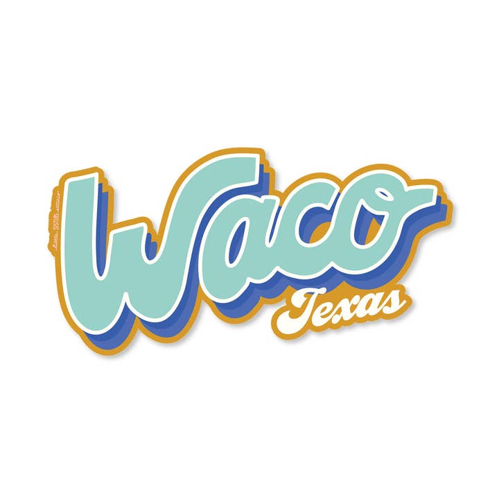 Waco Lettering Sticker for wholesale by Little Sisters Studio