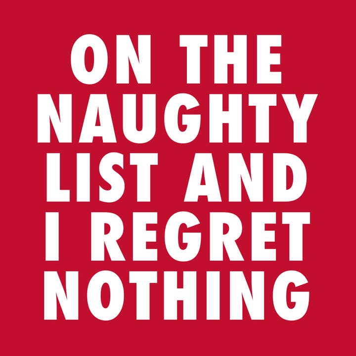 Christmas Cocktail Funny Napkins | I Regret Nothing for wholesale by soiree-sisters