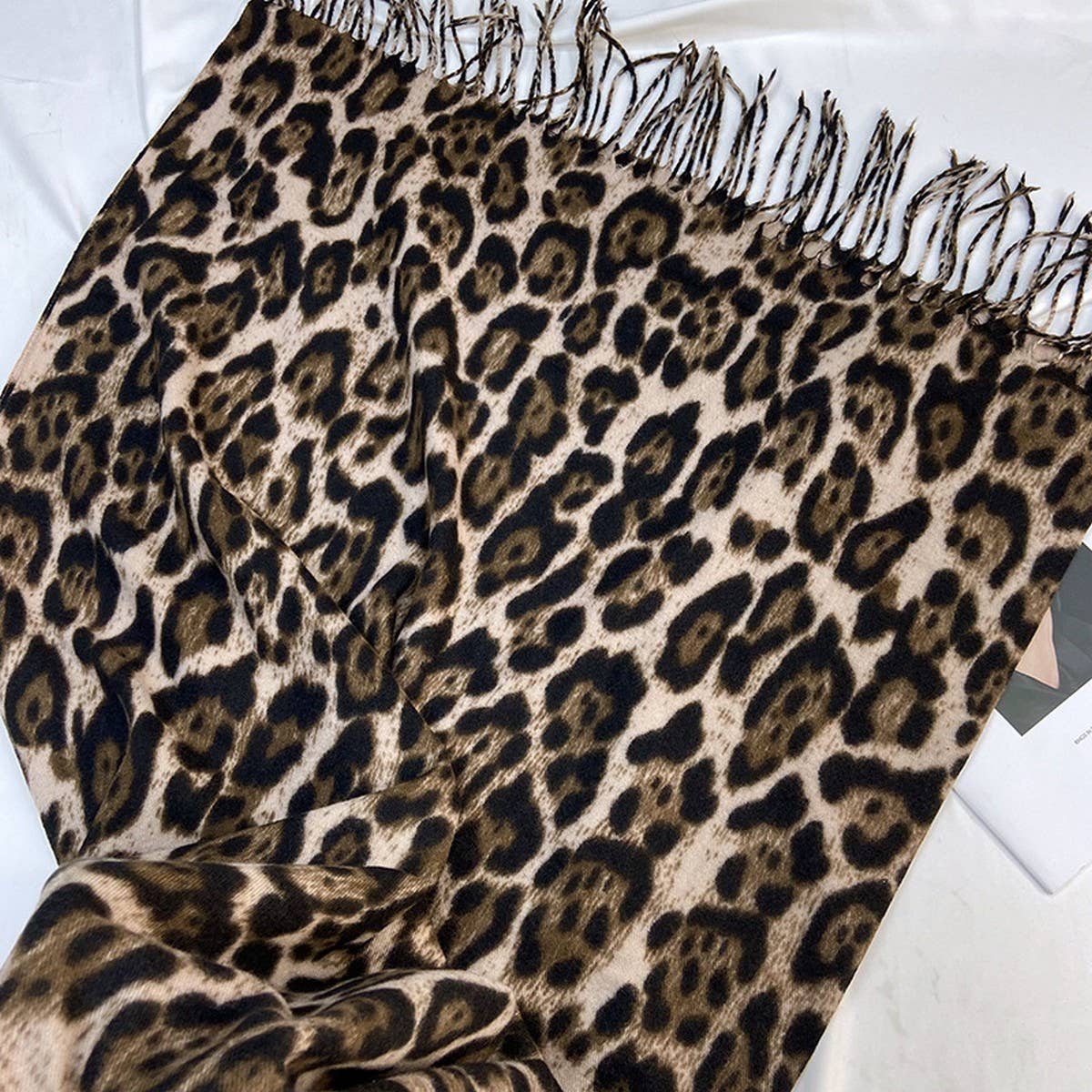 ACCITY - Wholesale Scarf - Women's - Leopard Print Scarf - Thick Tassel Winter Wrap_CWASC14527
