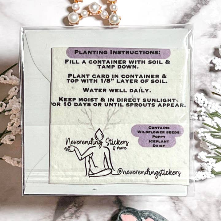 Neverending Stickers - Wholesale Everyday greeting card - Neverending Stickers - Mini Greeting Card - Wildflower Seeded - 3x3 - Halloween Night - Pumpkin Patch Black Cat Friends1