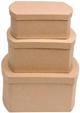 Factory Direct Craft - Wholesale Gift Box - Premade 3-Piece Round Corner Paper Mache Box Set 0