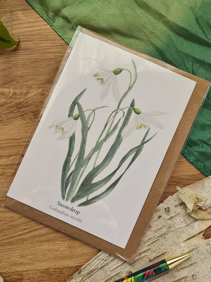 Snowdrop - Greetings Card for wholesale by At the Cherry Tree