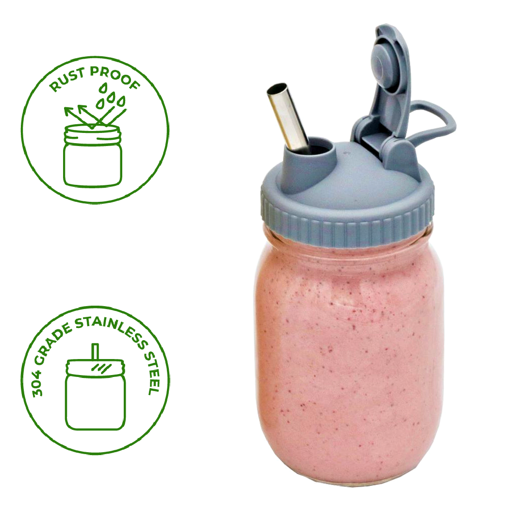Mason Jar Lifestyle - Wholesale Drinking Straw - Medium Stainless Steel Smoothie Straws for Pint Mason Jars5