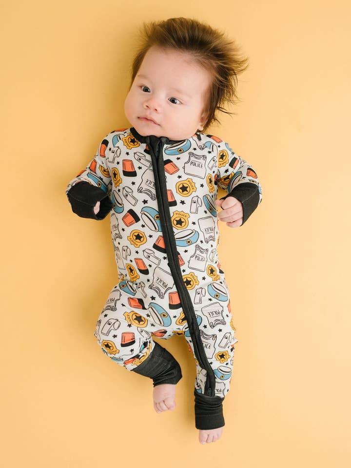 Little One Shop - Wholesale Sleepsuit - Baby - Police Bamboo Sleeper