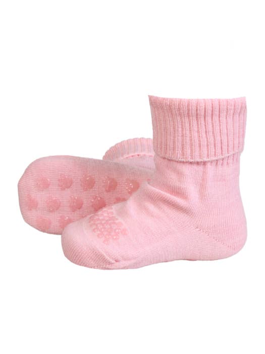 Chaussettes OREGON en laine rose clair pour bébé pour la vente par Sokisahtel I BestSockDrawer