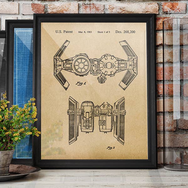 TIE Bomber 1983 Patent Art Print - Star Wars for wholesale by Fresh Prints of CT