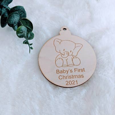 Olifant kerstboom ornament, Baby's eerste kerst voor wholesale door Hunter Kouture