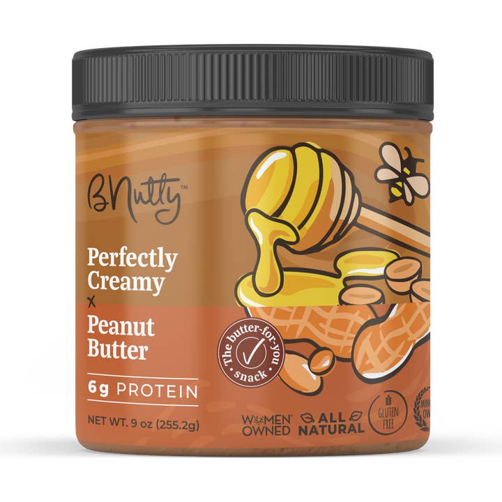 BNutty Peanut Butter - Wholesale Notenboter - Perfectly Creamy Nutty Peanut Butter - Doos van 6 - 9 oz0