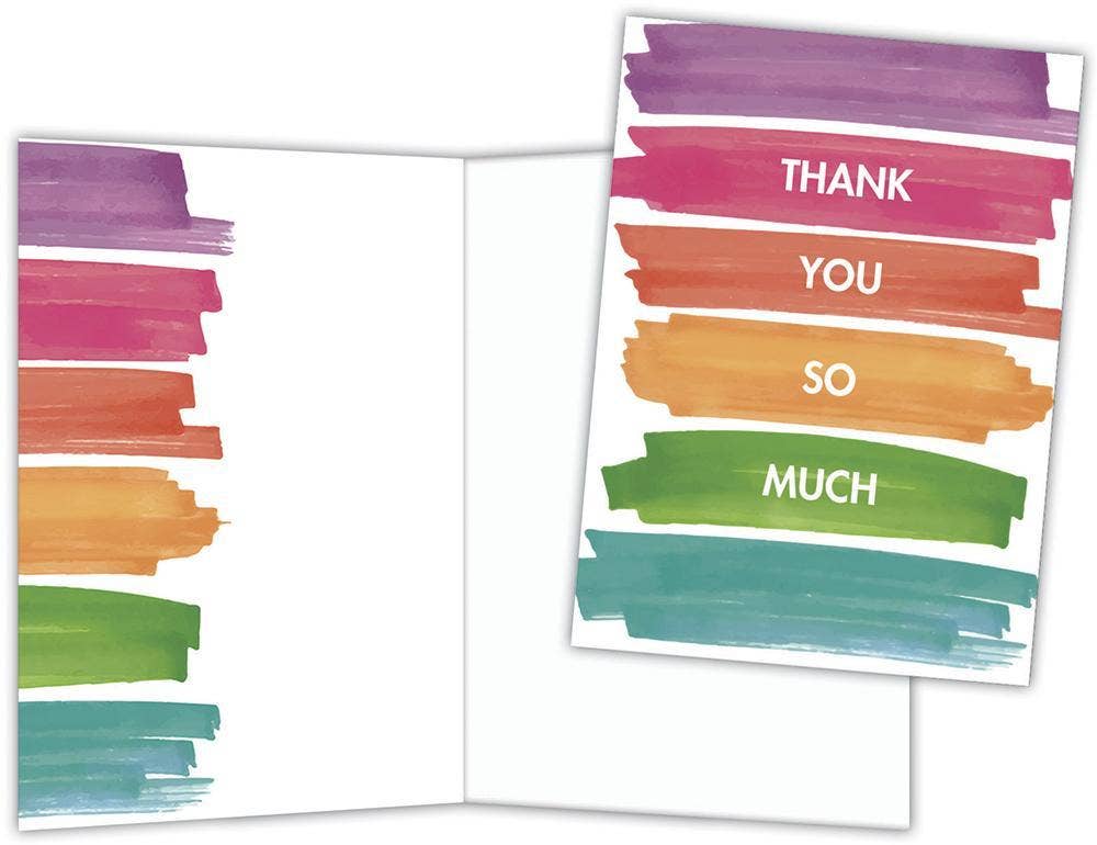 Crown Point Graphics - Wholesale Thank You Card - Watercolor Stripes Thank You - Boxed Thank You Cards Box1