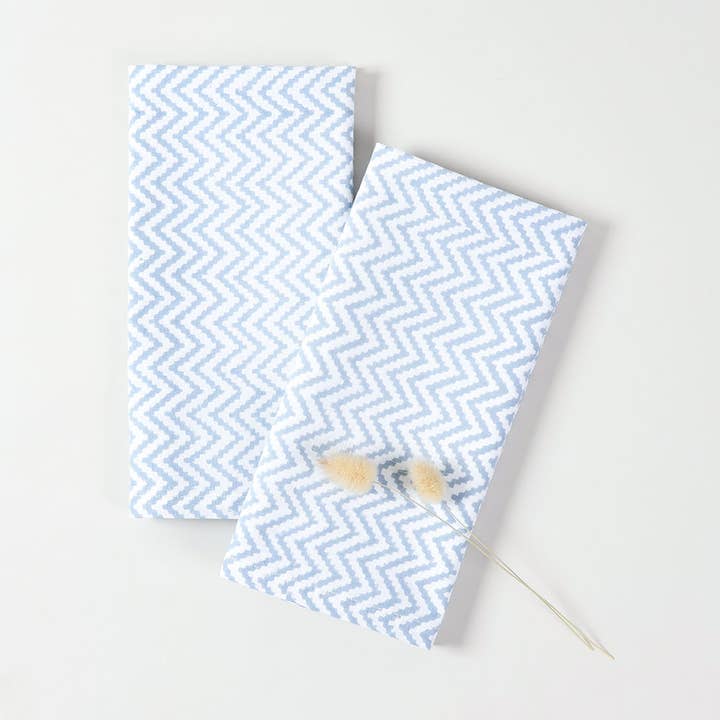 Conjunto de 2 Guardanapos com Estampa em Zigzag - Azul por atacado de Eyaas