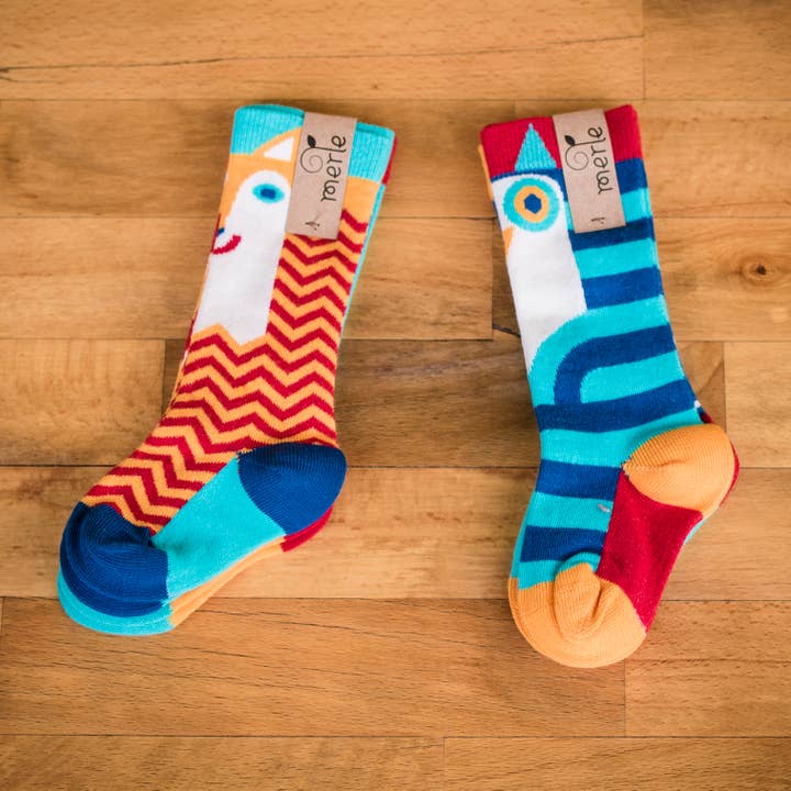 Merle Kids - Wholesale Socks - Kids & Baby - Organic Socks for Babies and Kids- double-packs - Fox design5