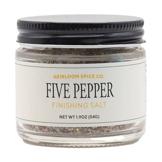 Five Pepper Finishing Salt for wholesale by Heirloom Spice Co.