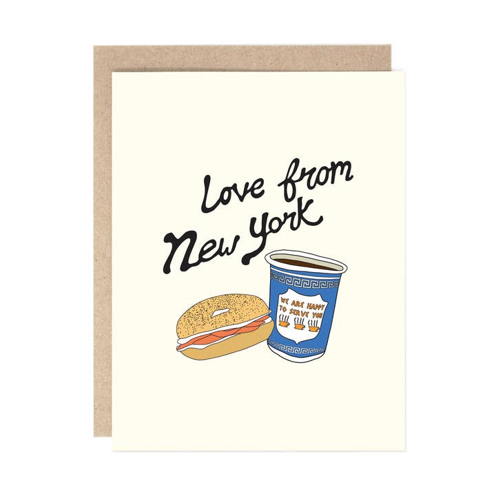 Drawn Goods – wholesale Valentine's Day card – Love from NY Bagel - New York0