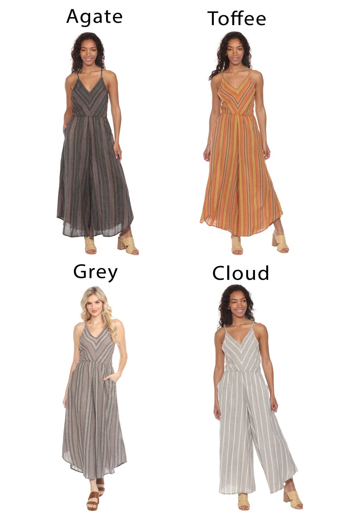 Lakhays Collection Inc. – Macacão - Mulher por atacado – Macacão Palazzo às Riscas4