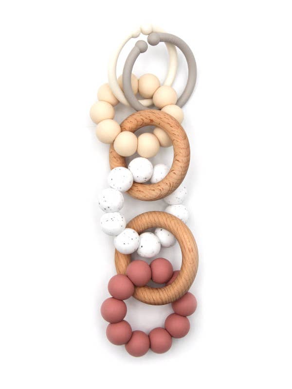 Car Seat Toy Grasping Toy Rose Dawn incl. 2 Loops for wholesale by Kristin Weiss Manufaktur