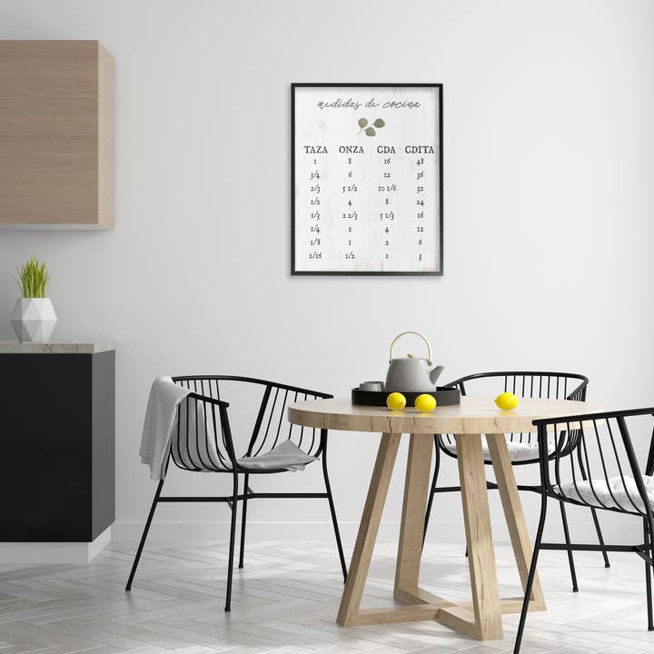 Stupell Industries - Wholesale Wall Decor - Kids & Baby - Tabla de Medidas de Cocina Framed Giclee Art13