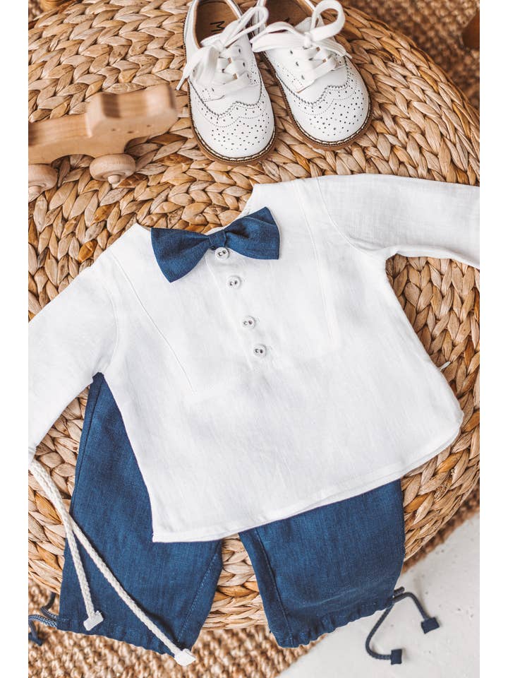 Matrinna - Vendita all'ingrosso Completino - Neonati - Completo Battesimo in Lino per Bambino, Abito da Cerimonia per Neonato, Completo Elegante per Battesimo4