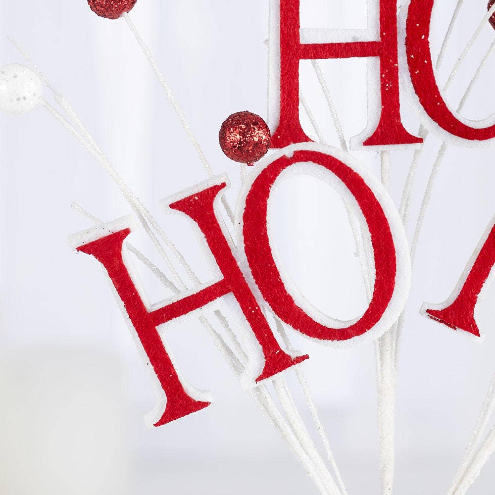 Factory Direct Craft - Vente Sapin de Noël artificiel - Brindille de Noël "Ho Ho Ho" à paillettes de 12 pouces1