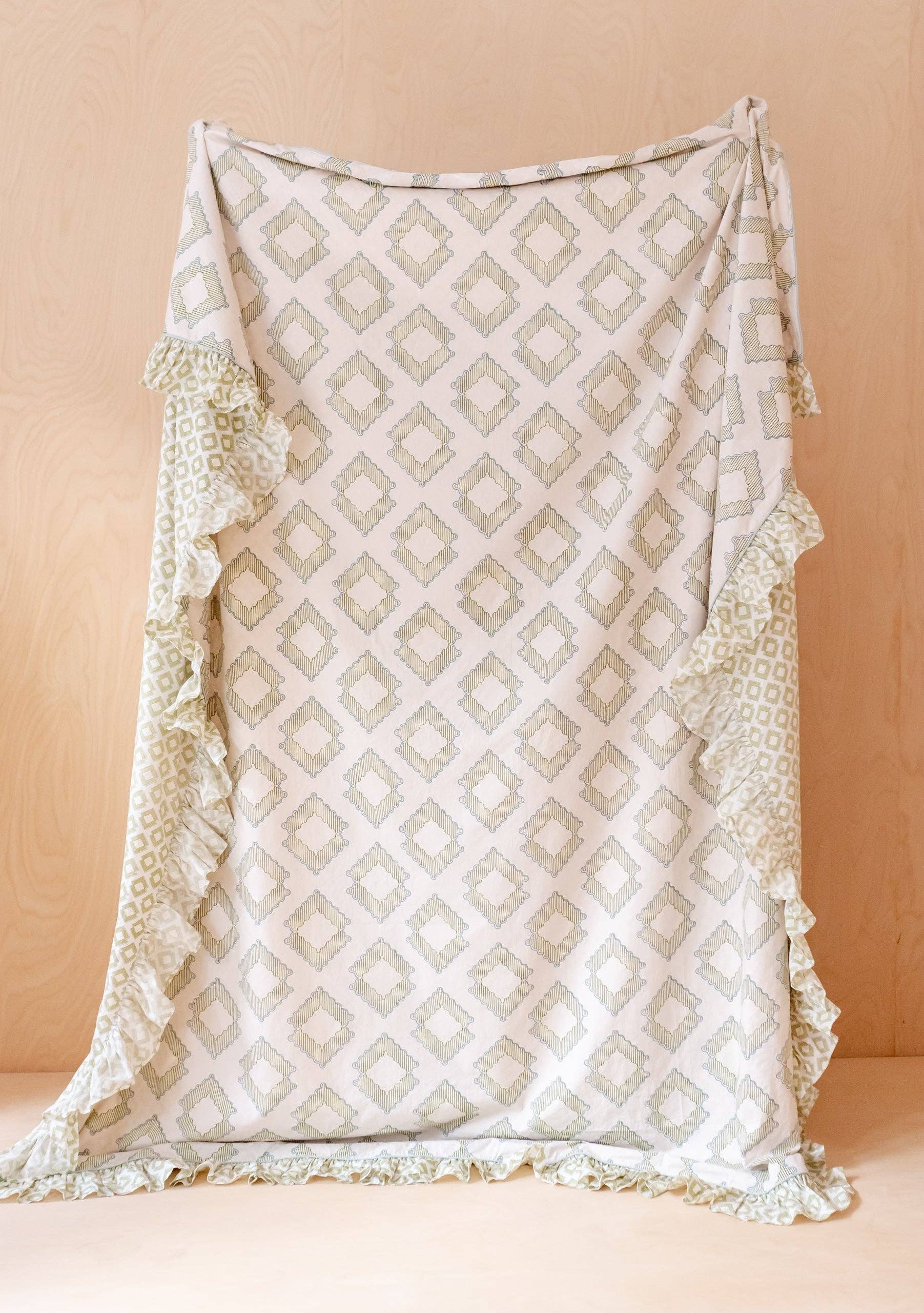 TBCo - Wholesale Bedding Set - Cotton Duvet Cover & Pillowcases Set in Green Diamond2