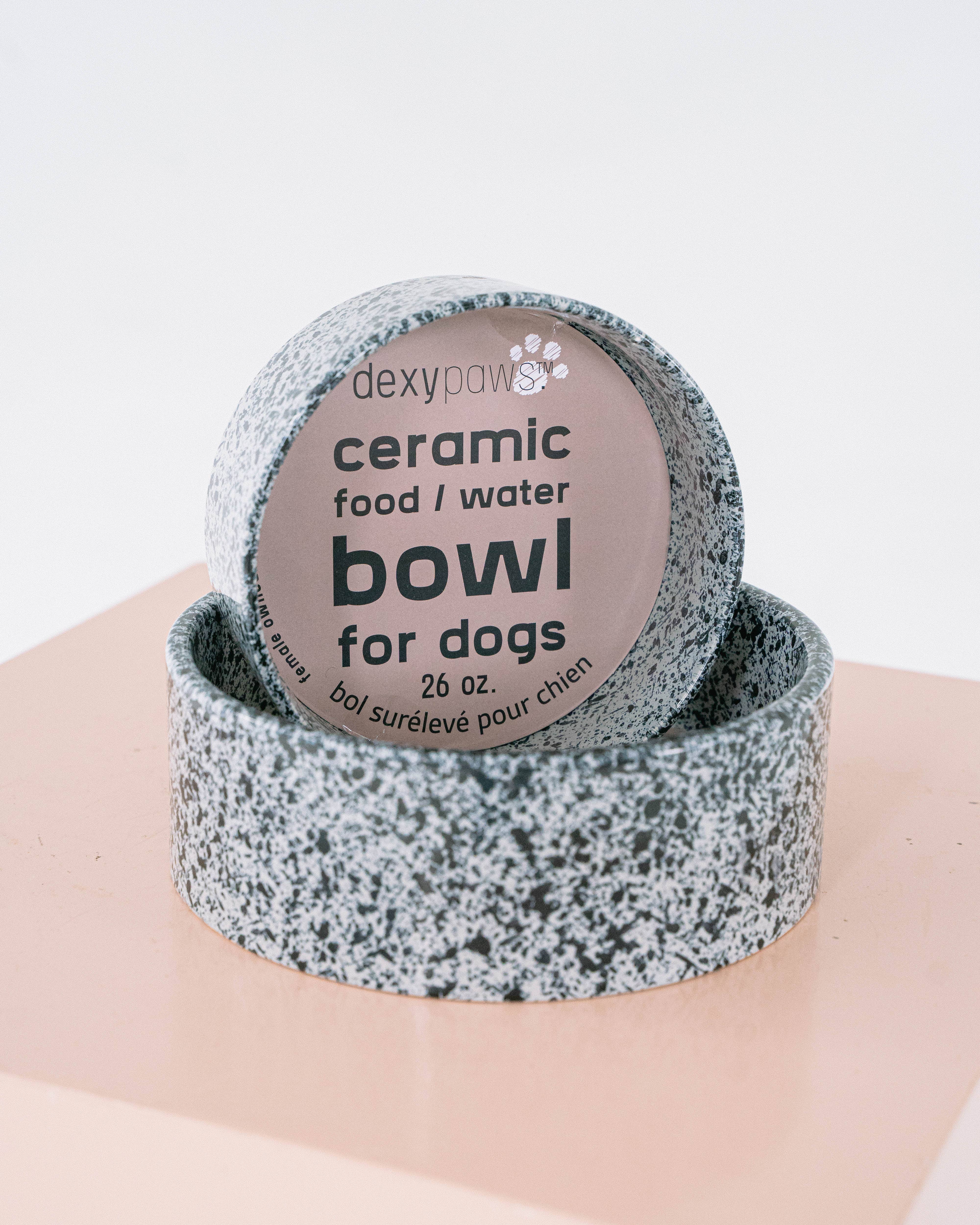 dexypaws – wholesale Pet bowl – Cat/dog – Salt & Pepper Ceramic Dog Bowl7