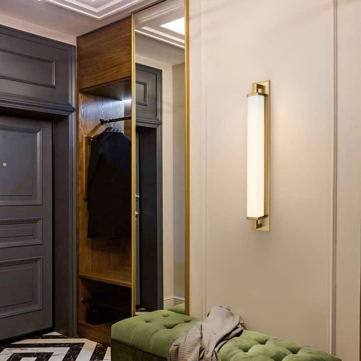 Brio Lighting - Wholesale Chandelier/Hanging Light - Zenith 34" Antique Brass LED Bathroom Vanity Light1