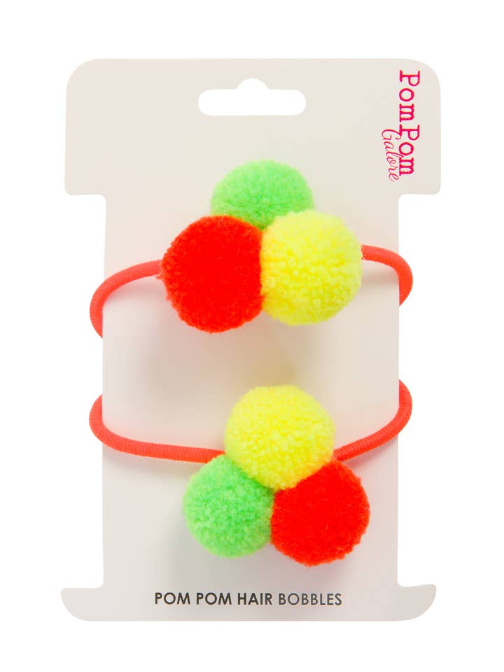 Pom Pom Hair Bobble Elastic Trio - Neons for wholesale by PomPom Galore