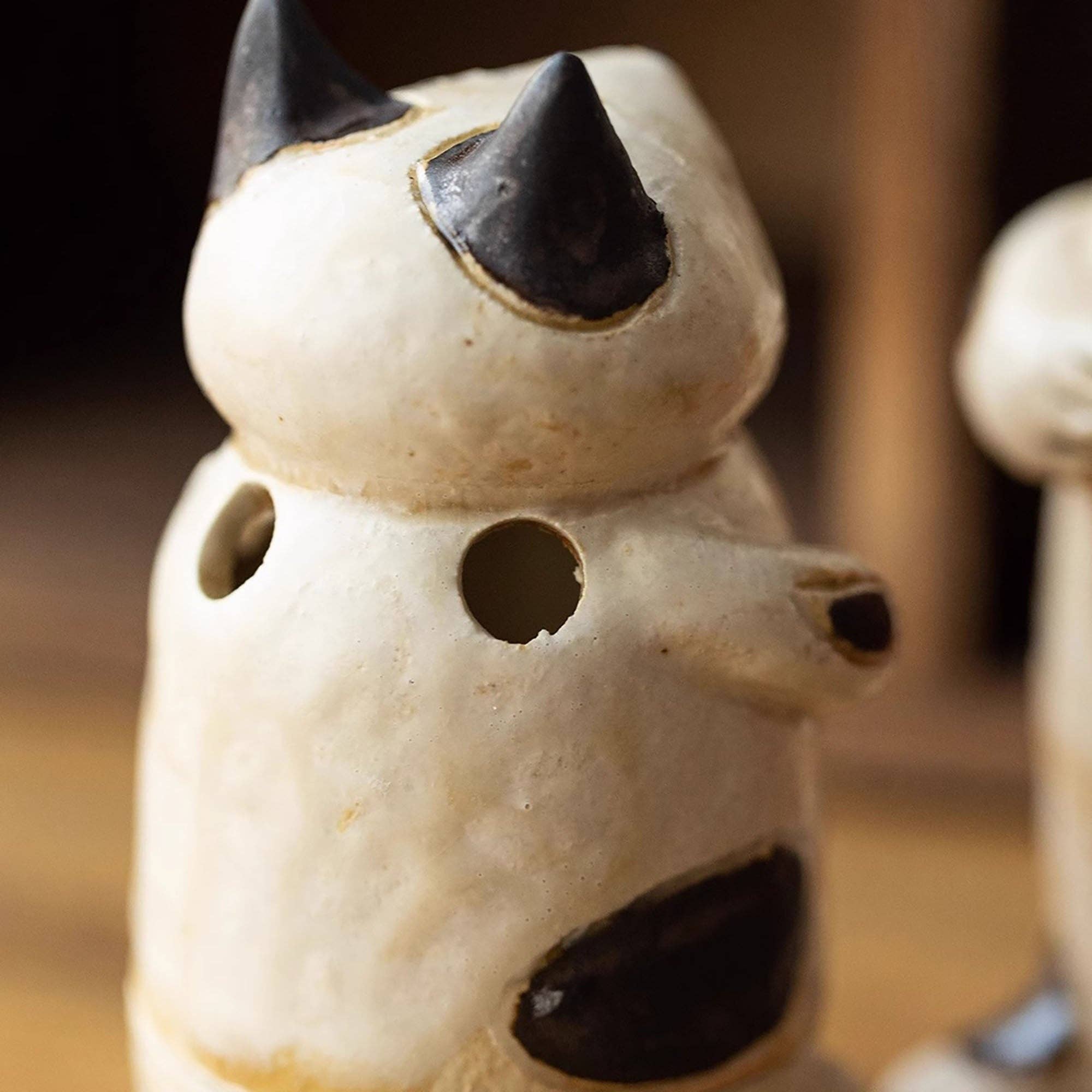 MinoCraft - Vente Porte-encens - Porte Encens en céramique rustique Maneki-neko et carpe Koi6