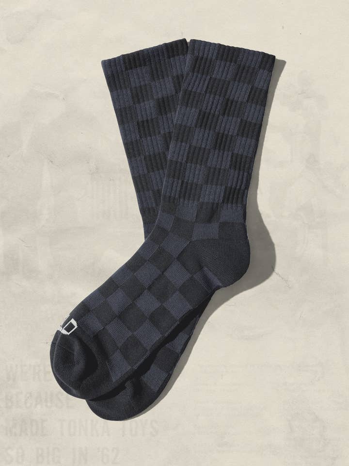 Weld Mfg. - Wholesale Socks - Unisex - Tonal Checkerboard Crew Socks2