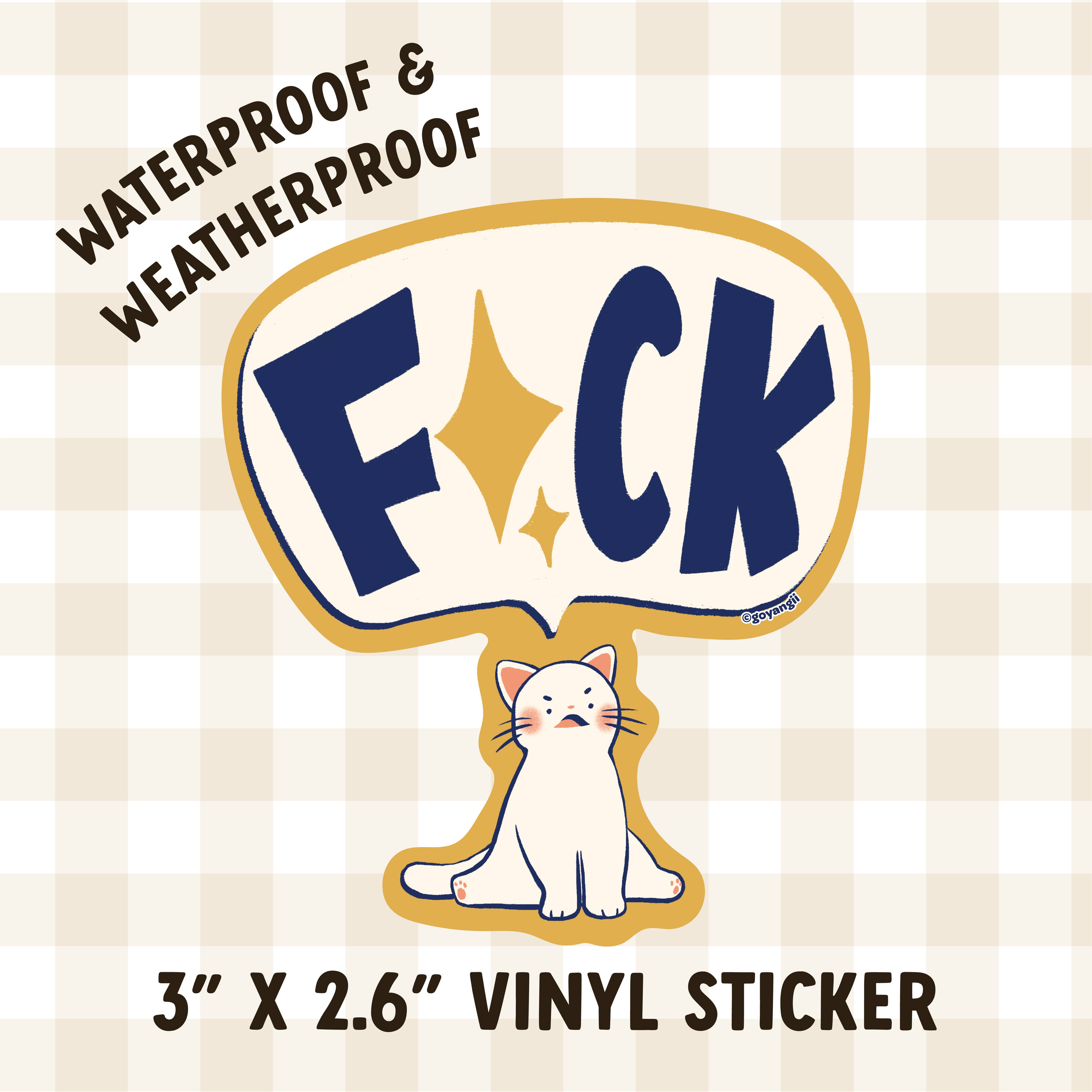 goyangii - Vente Autocollant - Smol Cat Big FCK Sticker imperméable en vinyle2