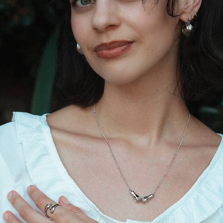 Peter and June - Wholesale Pendant/Charm Necklace - Script Necklace - Silver Rhodium Plated3