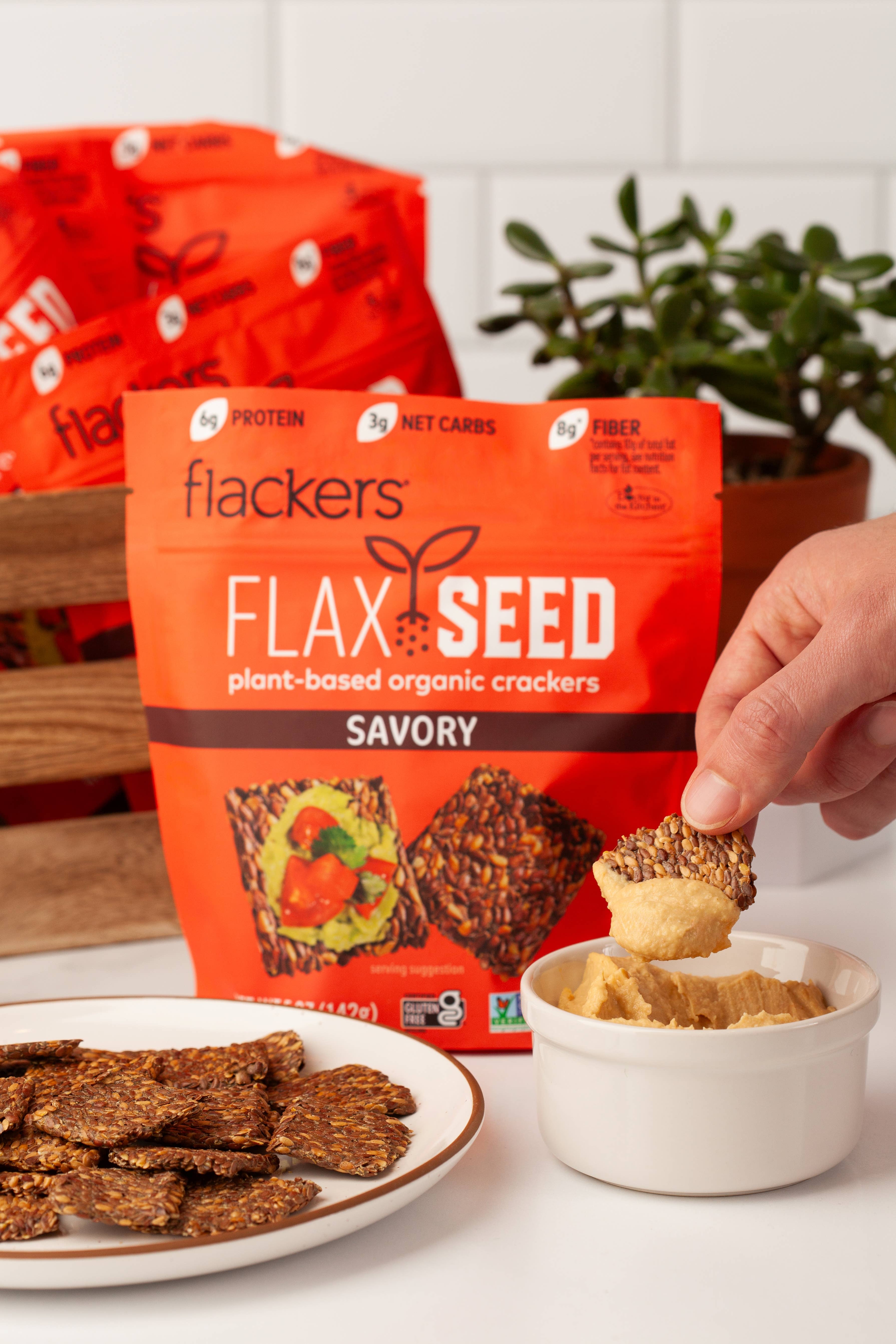 Dr. In The Kitchen, LLC - Wholesale Crackers - Flackers Organic Flax Seed Crackers, Savory2