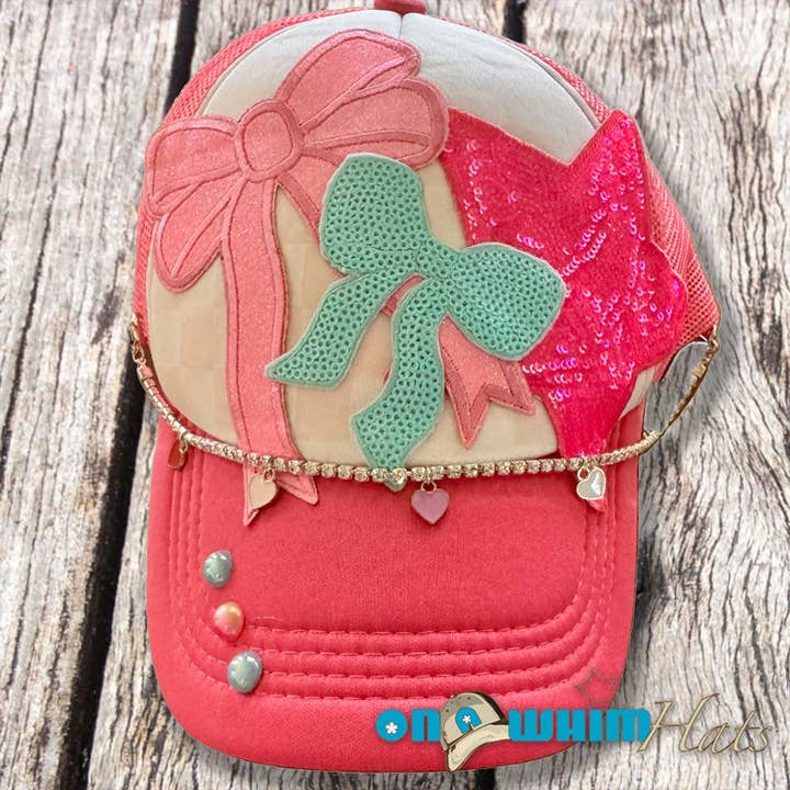 Oh My Bow Boné Trucker Feito à Mão com Corrente de Chapéu por atacado de On a Whim Hats