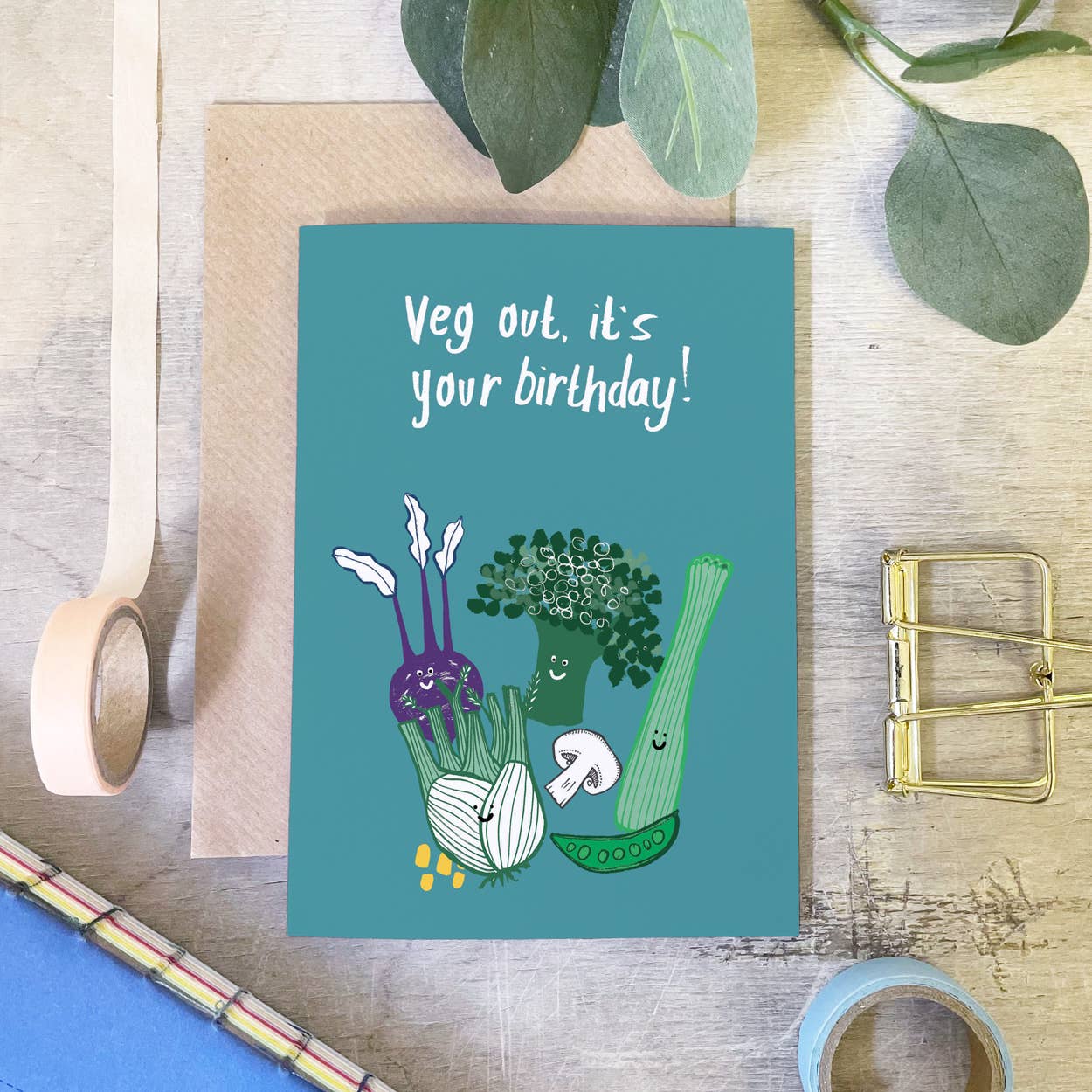 martha and hepsie ltd – wholesale Birthday card – Vegan Birthday Card - Veg Out Birthday Card - Vegtable Card0