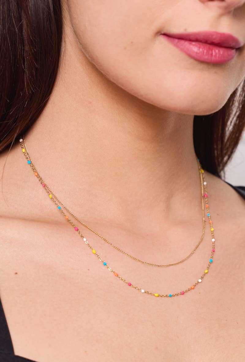 Gold Stainless steel necklace 224AQ115 for wholesale on Faire1