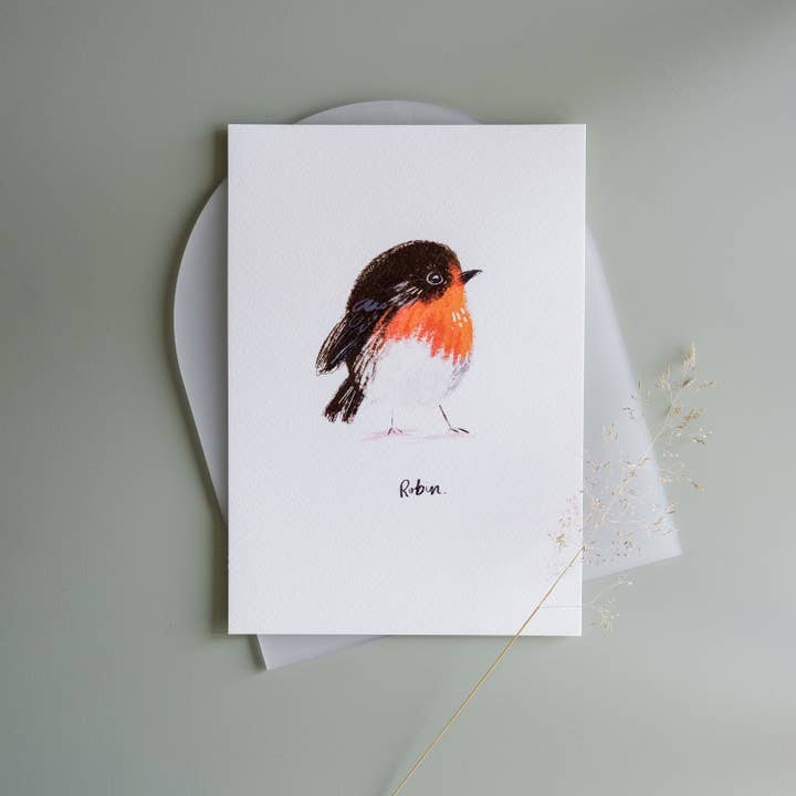 A5 Robin Print for wholesale by The Moonlit Press