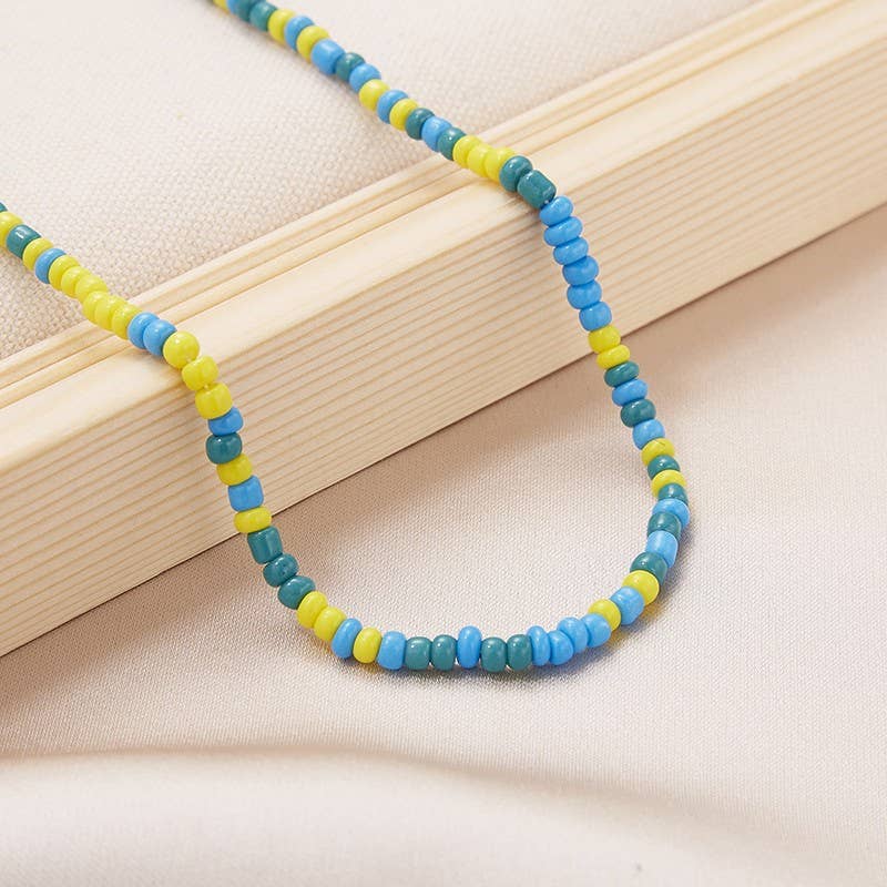 JOSSLYN by wall to wall - Wholesale Beaded/Pearl Necklace - SUMMER BEACH SINGLE BEADED NECKLACE | 40NK94313