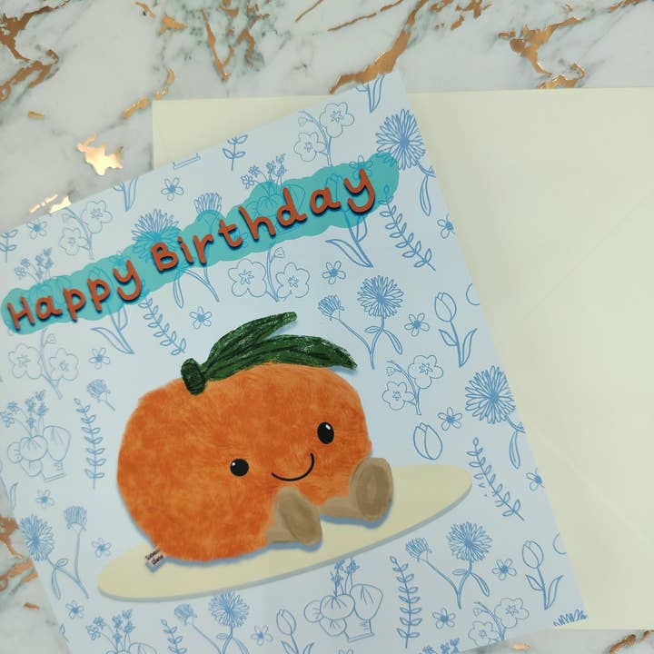 Rebecca Gladys – wholesale Birthday card – Clementine Birthday Card - Blank Inside Greeting Card4