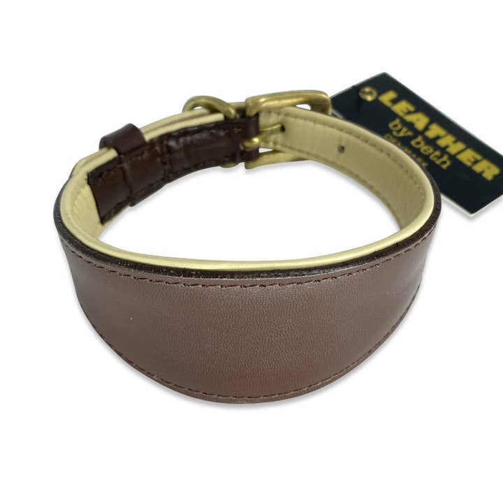 Mynde Collar Cognac/Créme for wholesale by LEATHER by beth
